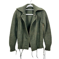 Navy Green Wool Cardigan
