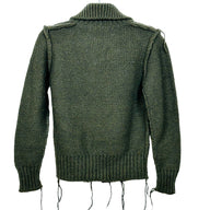 Navy Green Wool Cardigan