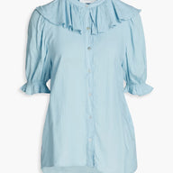 BA&SH Tamaris ruffle-trimmed cotton-twill blouse